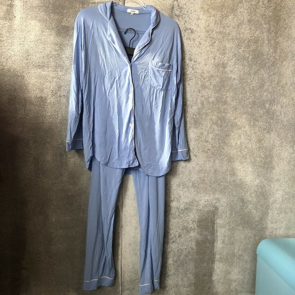 Small Marigot Blue Modal Spandex Pajama Set Long S